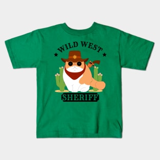 Sheriff Exotic Shorthair Cat Kids T-Shirt